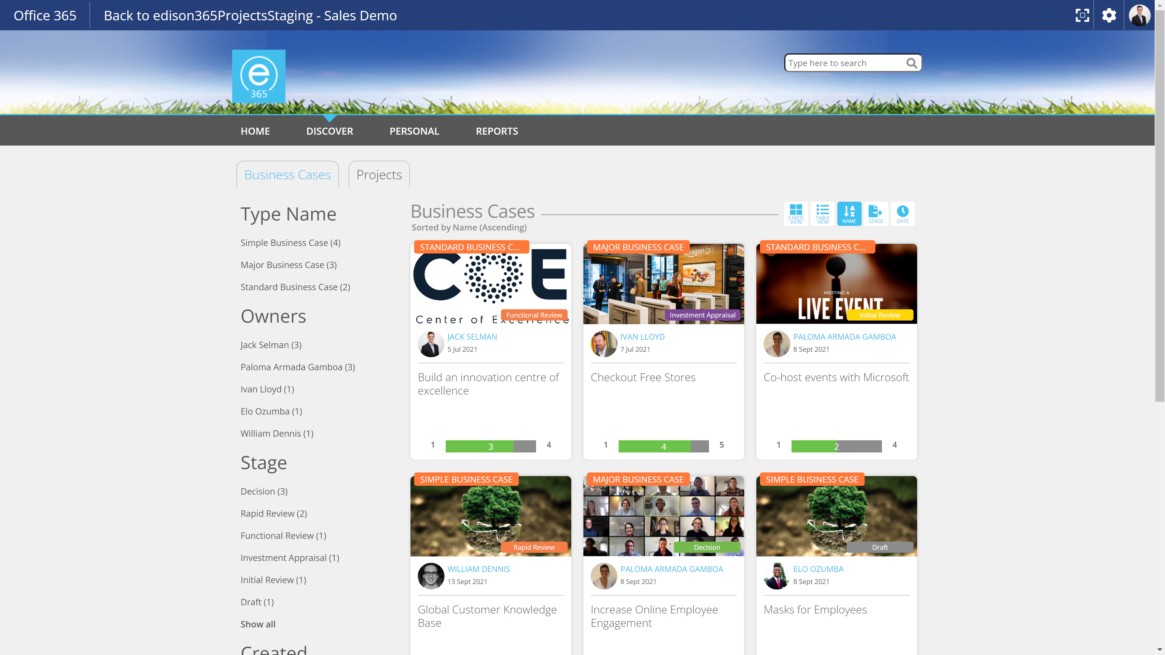 screenshot of edison365 suite